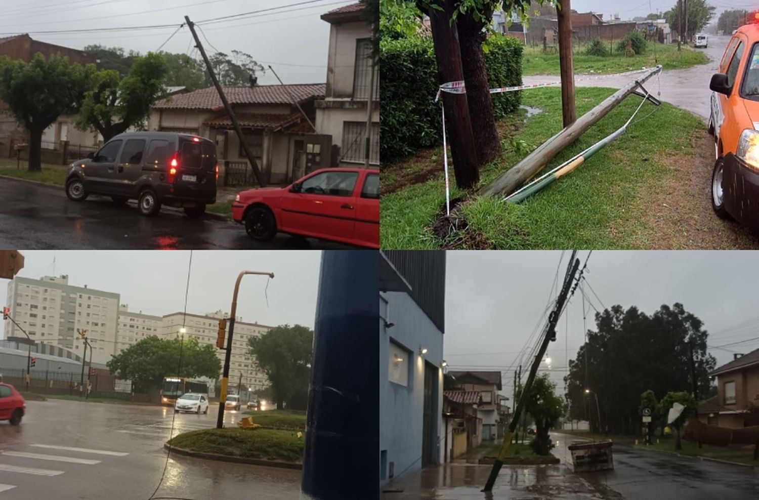 Temporal en Mar del Plata: semáforos, cableado y postes caídos