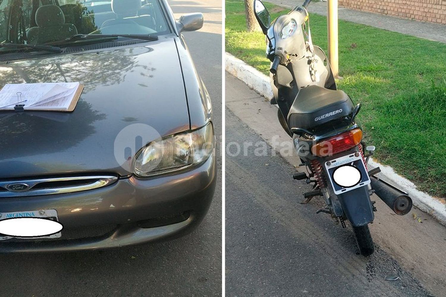 Una motociclista que iba con un menor de edad se chocó un auto estacionado y resultó con lesiones