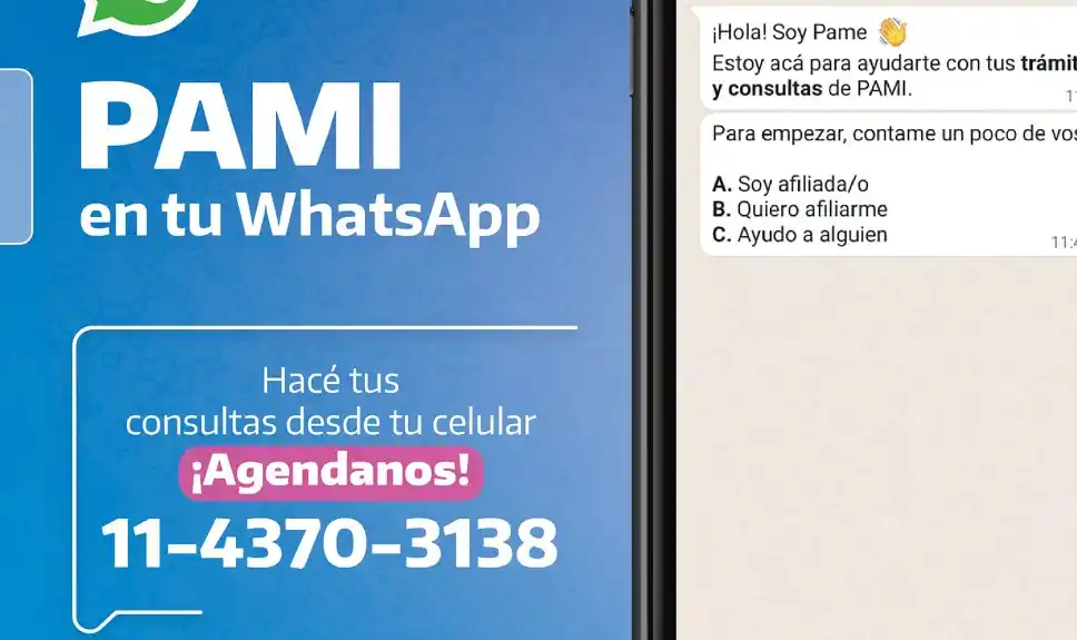 Nuevo WhatsApp PAMI: Funcionará como asistente virtual las 24 horas 