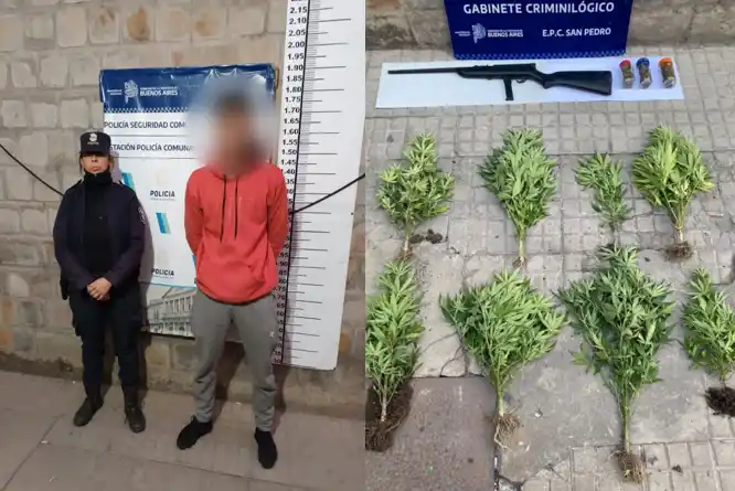 Lo denunciaron en la Comisaría de la Mujer y en el allanamiento encontraron armas y marihuana