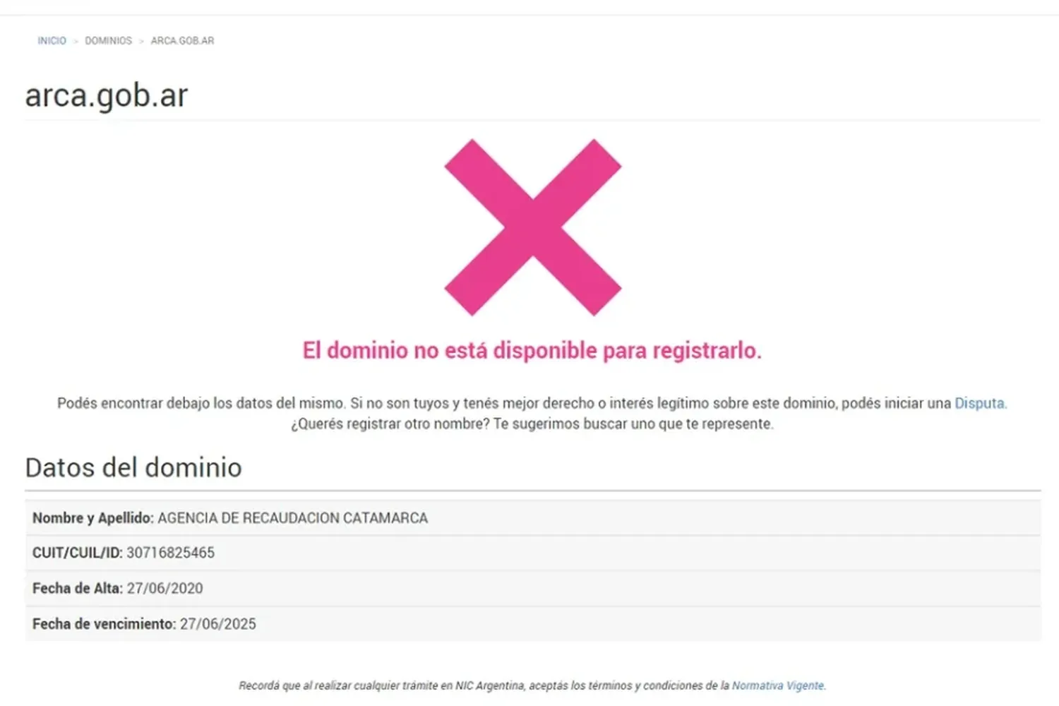 Sin la AFIP, ¿dónde se factura?: el dominio de Internet ARCA.gob.ar no está disponible