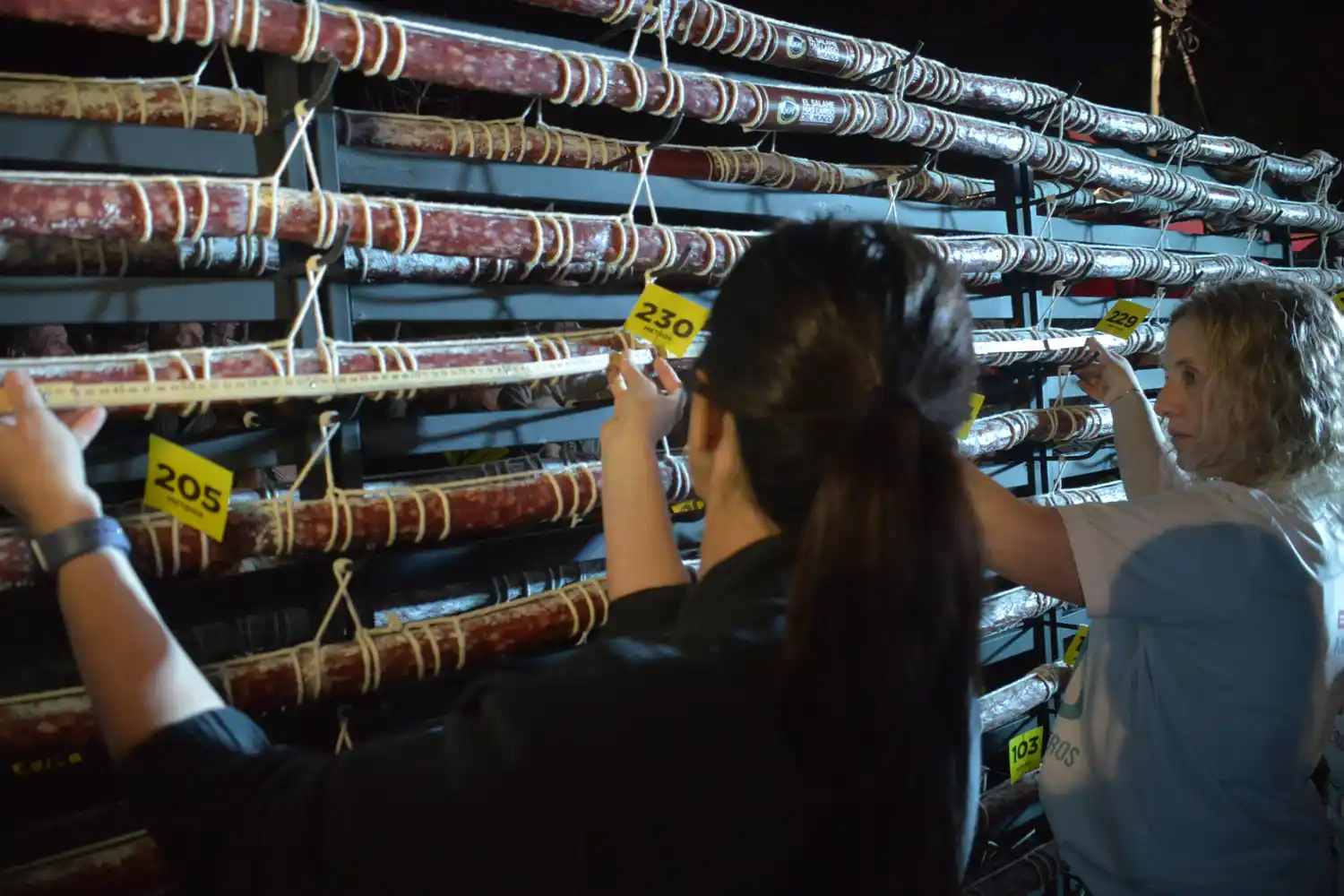 Tras la medición, Tandil obtuvo el récord del salame más largo del mundo.