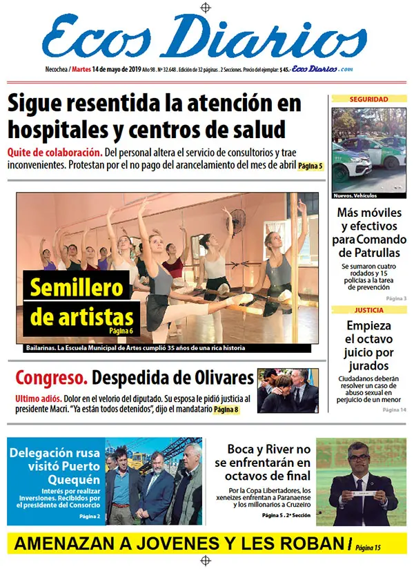Tapa del 14 de mayo de 2019