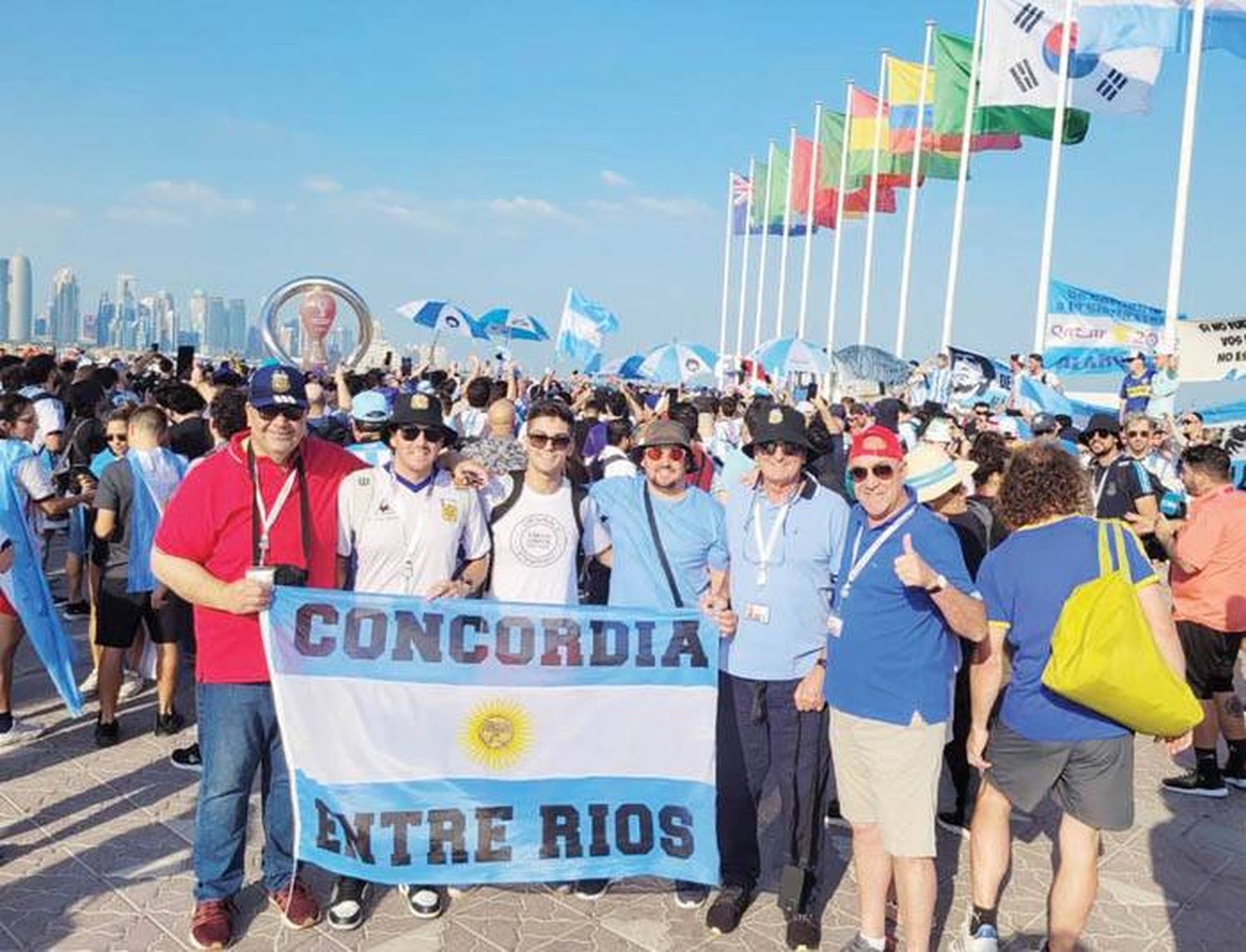 Concordienses participaron del Banderazo argentino en Qatar