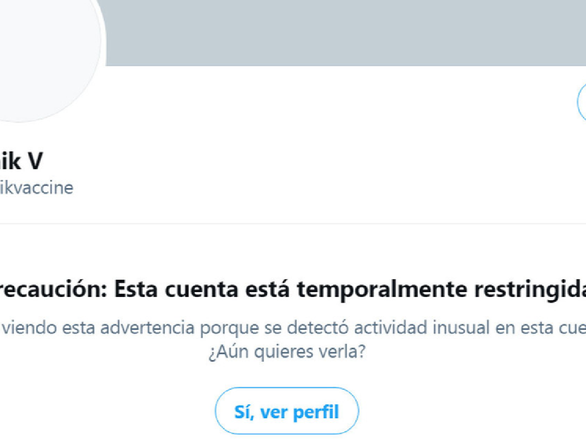 Twitter restringió la cuenta de la Sputnik V por un posible hackeo desde EE.UU.