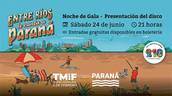 Se presentará el disco  “Entre Ríos le Canta a Paraná”