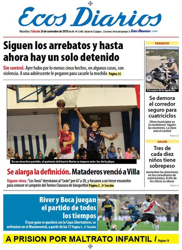 Tapa del 24 de noviembre de 2018