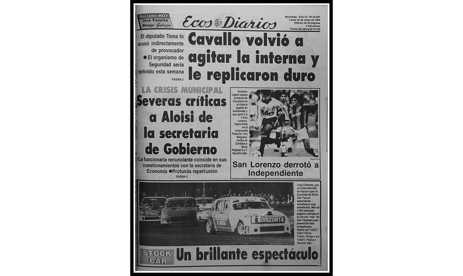 Lunes 23 mayo de 1994