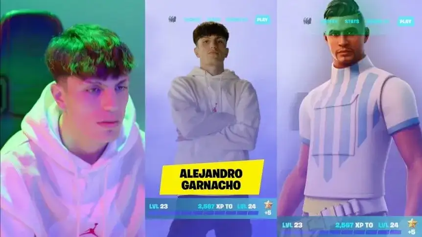 Alejandro Garnacho, una de las figuras de un torneo de Fortnite