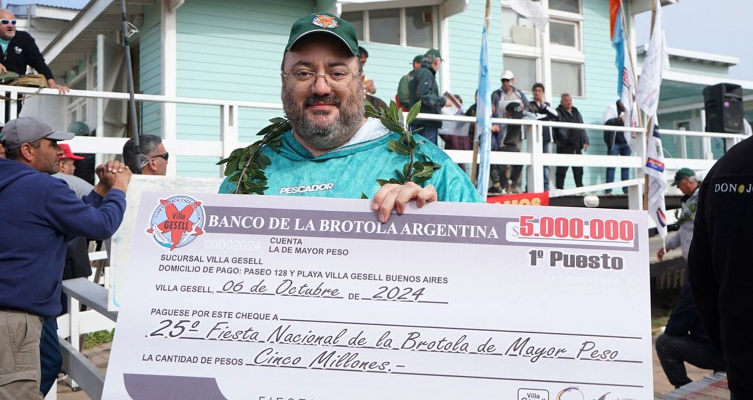 Fiesta de la Brótola de Villa Gesell: Un porteño se quedó con el premio de pesca de 5 millones de pesos