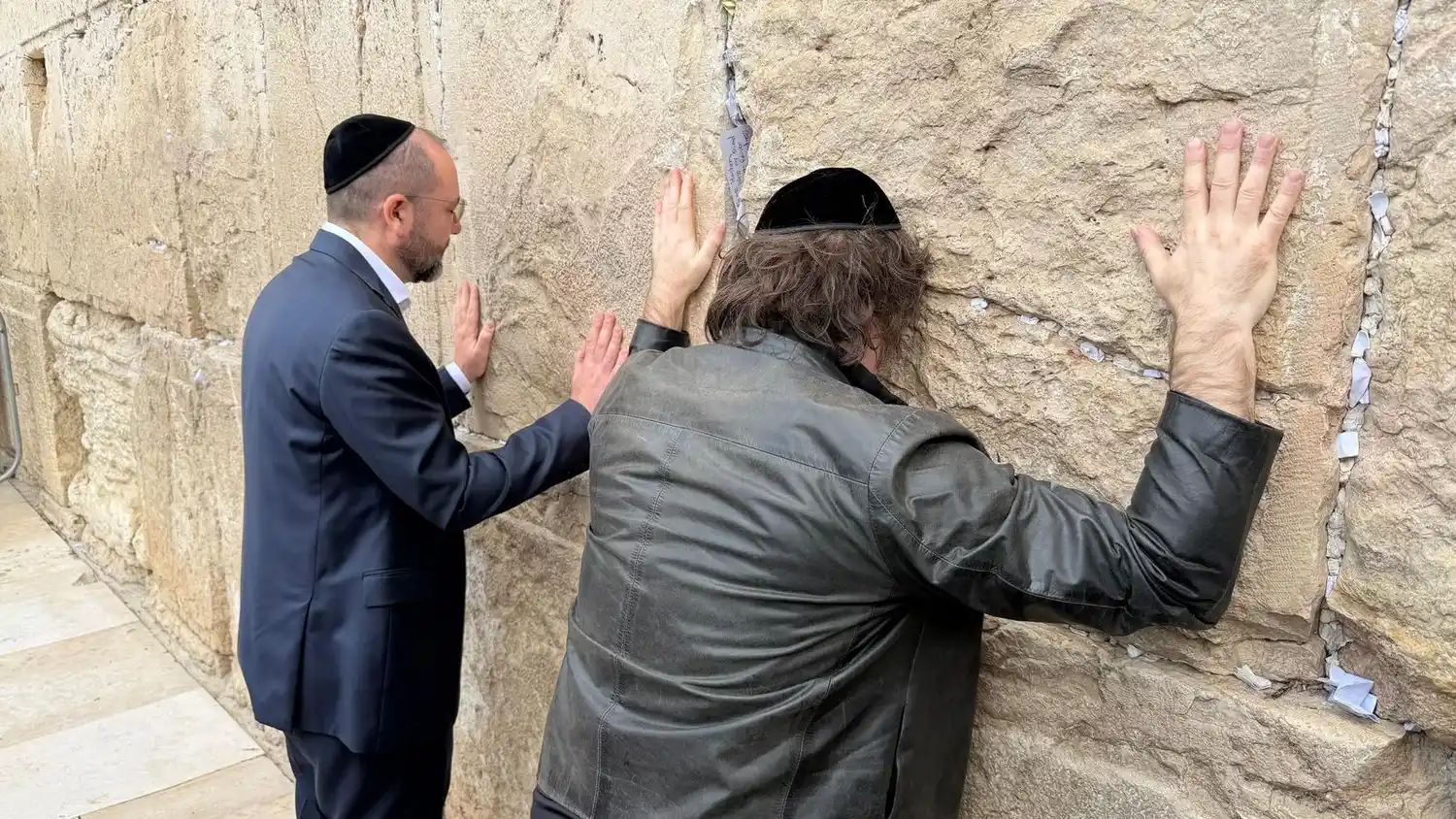 El presidente Javier Milei visitó el Muro de los Lamentos, en Jerusalén