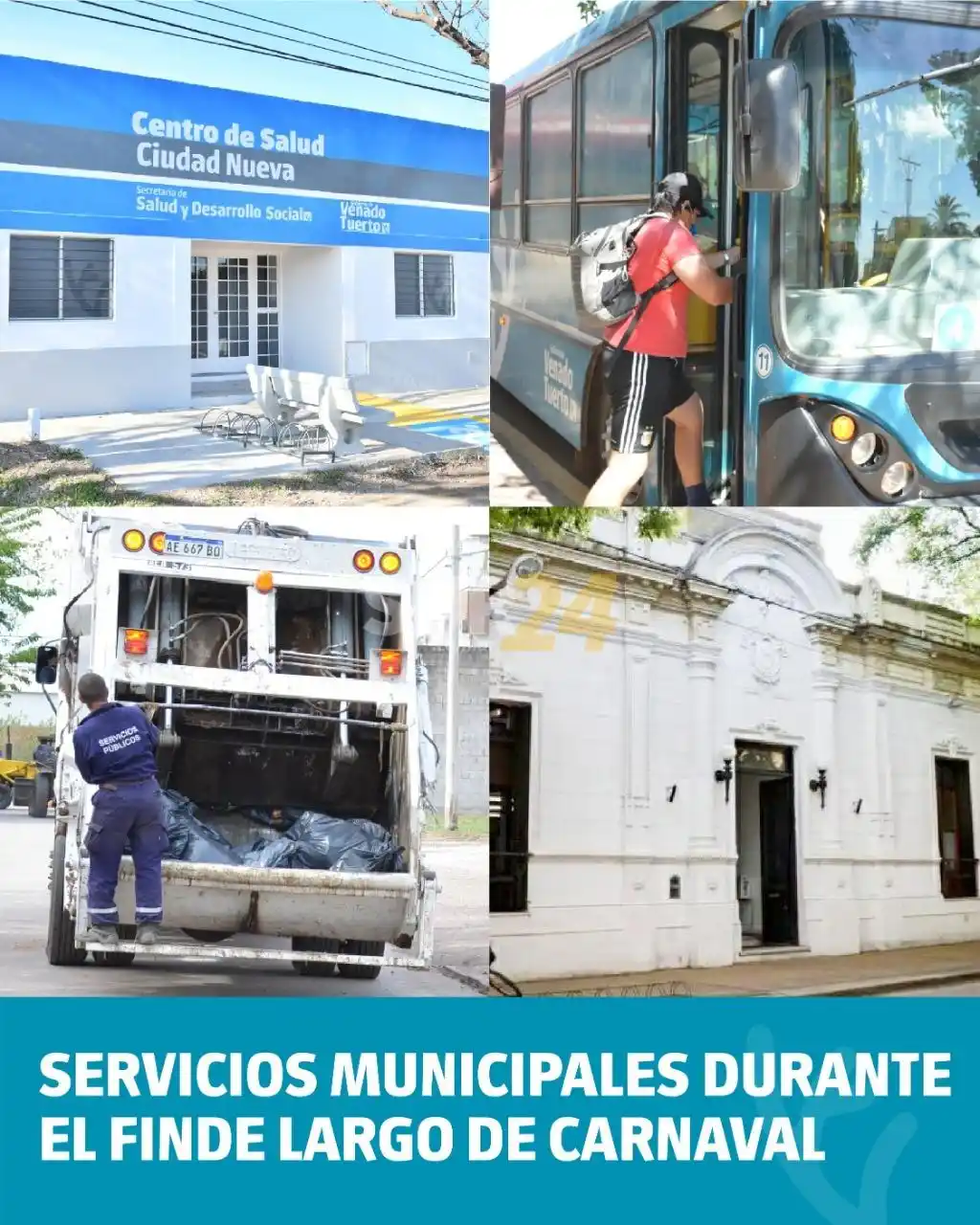 Servicios municipales durante el finde largo de carnaval