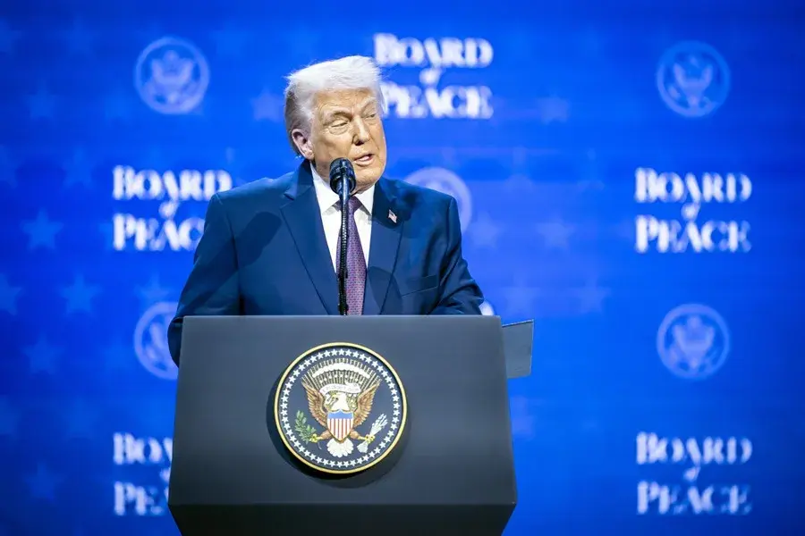 Donald Trump en la presentación del Consejo de la Paz