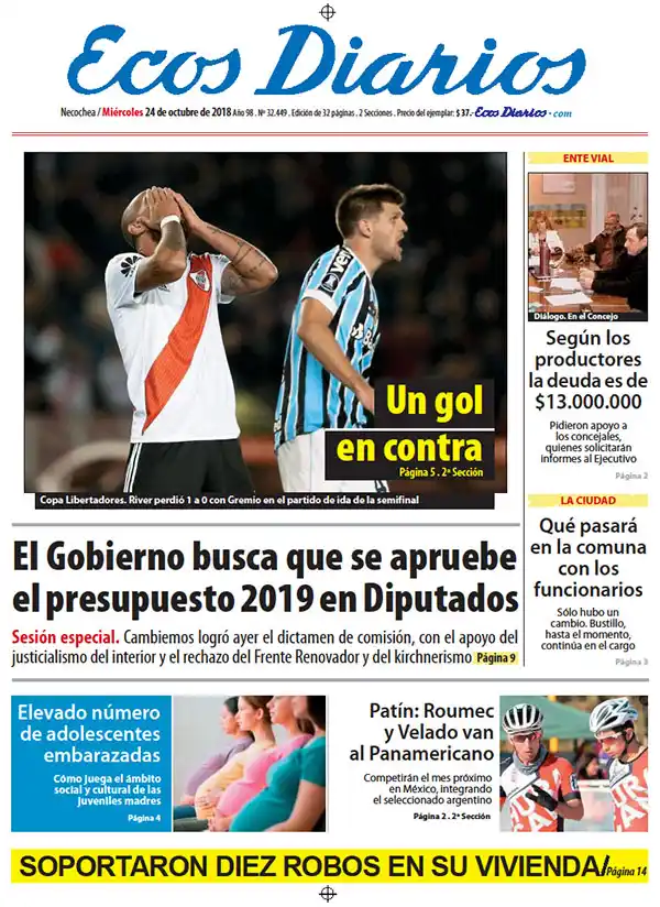 Tapa del 24 de octubre de 2018