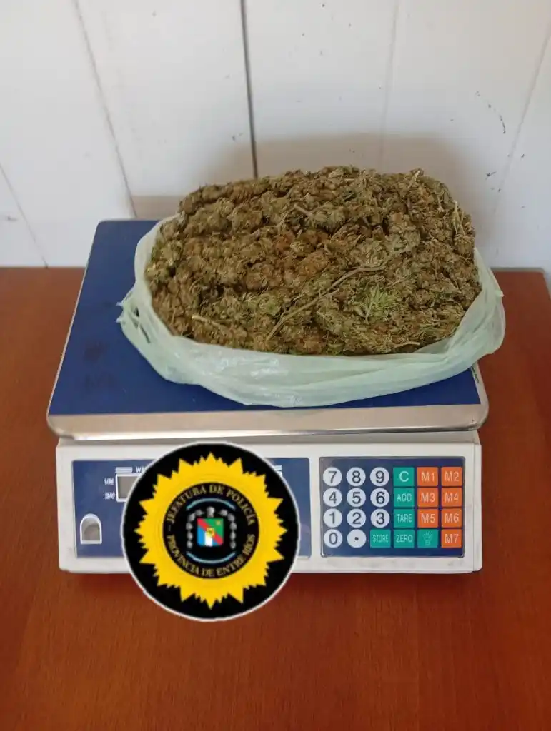Brazo Largo: incautan más de 300 gramos de marihuana a un hombre de Gualeguay, que no fue detenido