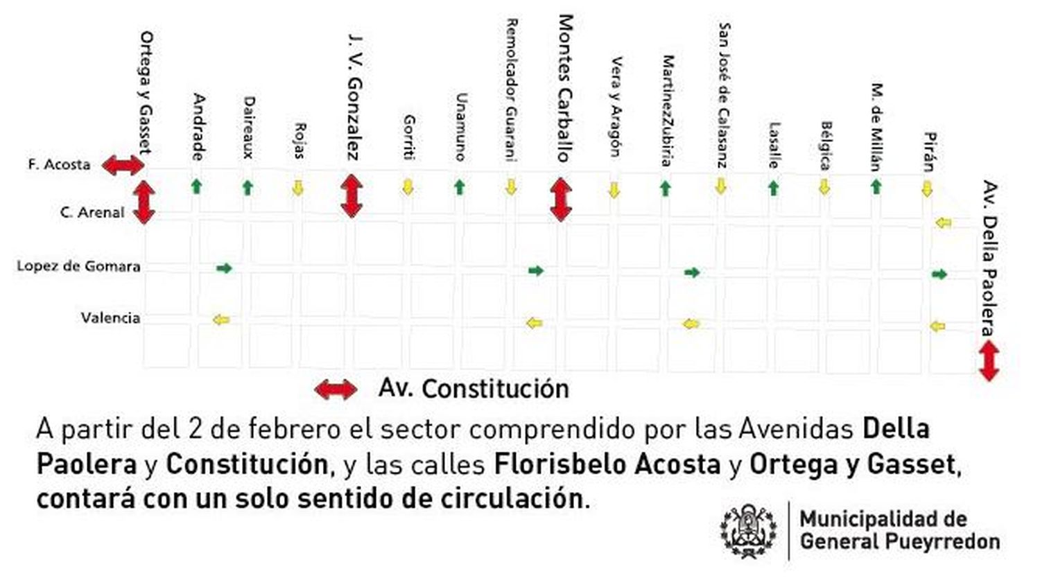 Implementan sentido único de circulación en calles del barrio Los Pinares