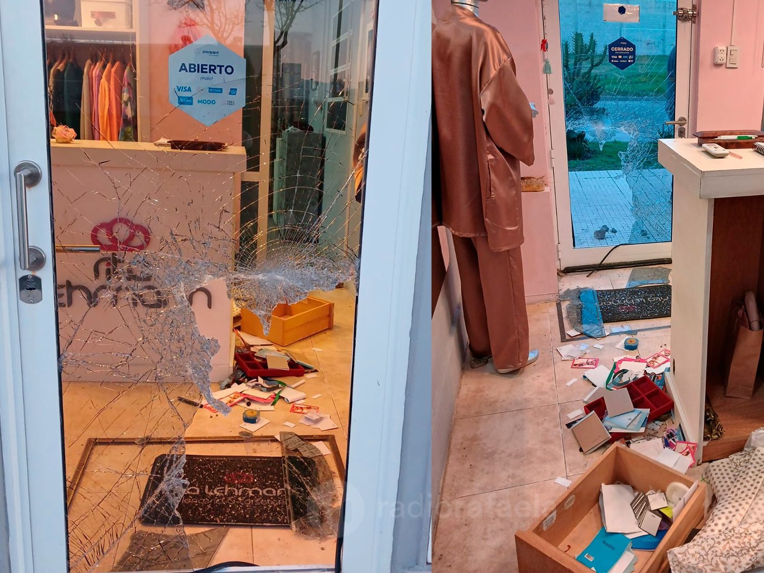 Imágenes del resultado del robo