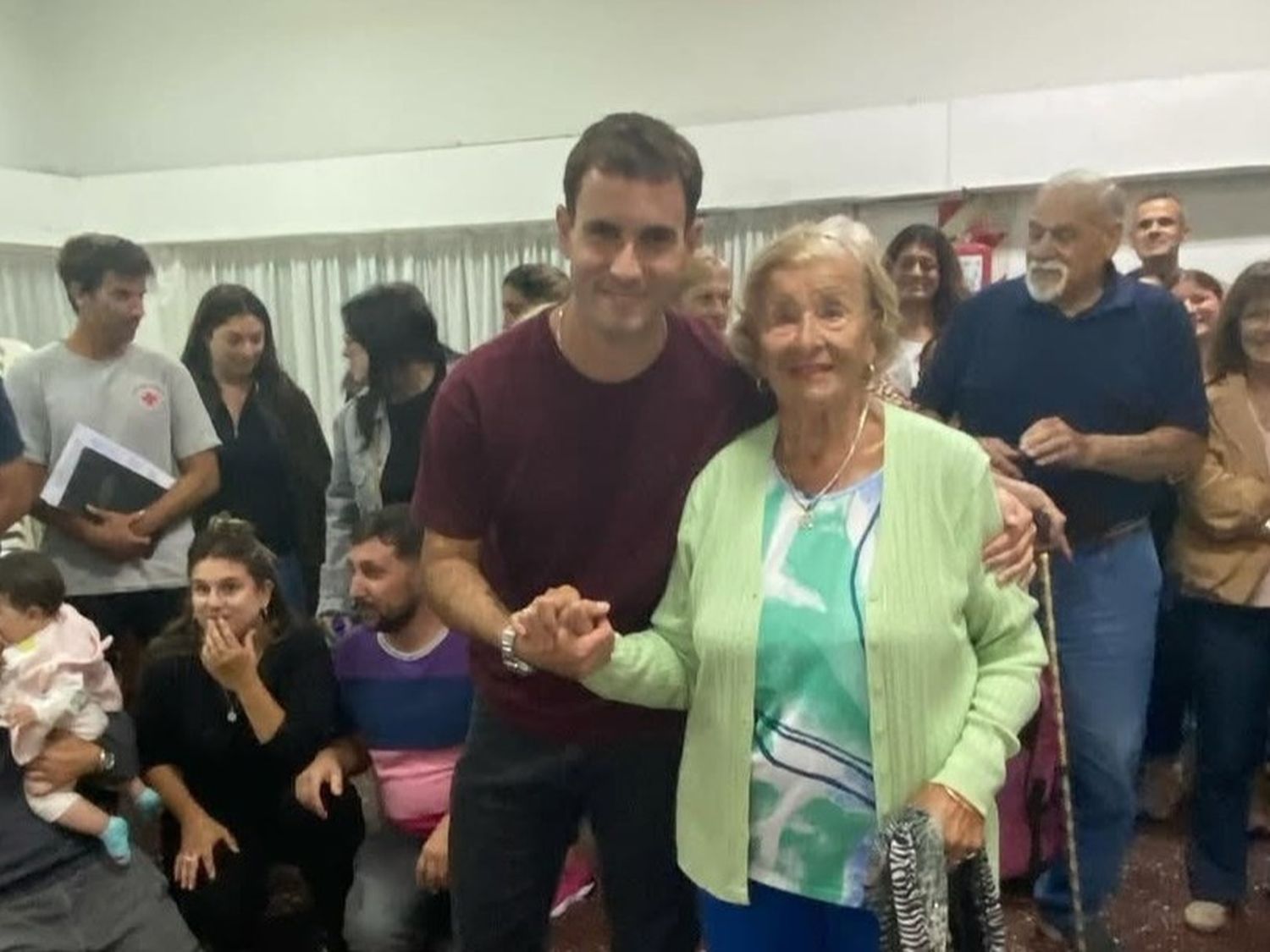 El flamante presidente de Huracán, Martín Díaz junto a Edelma D'anunzio de Pagani