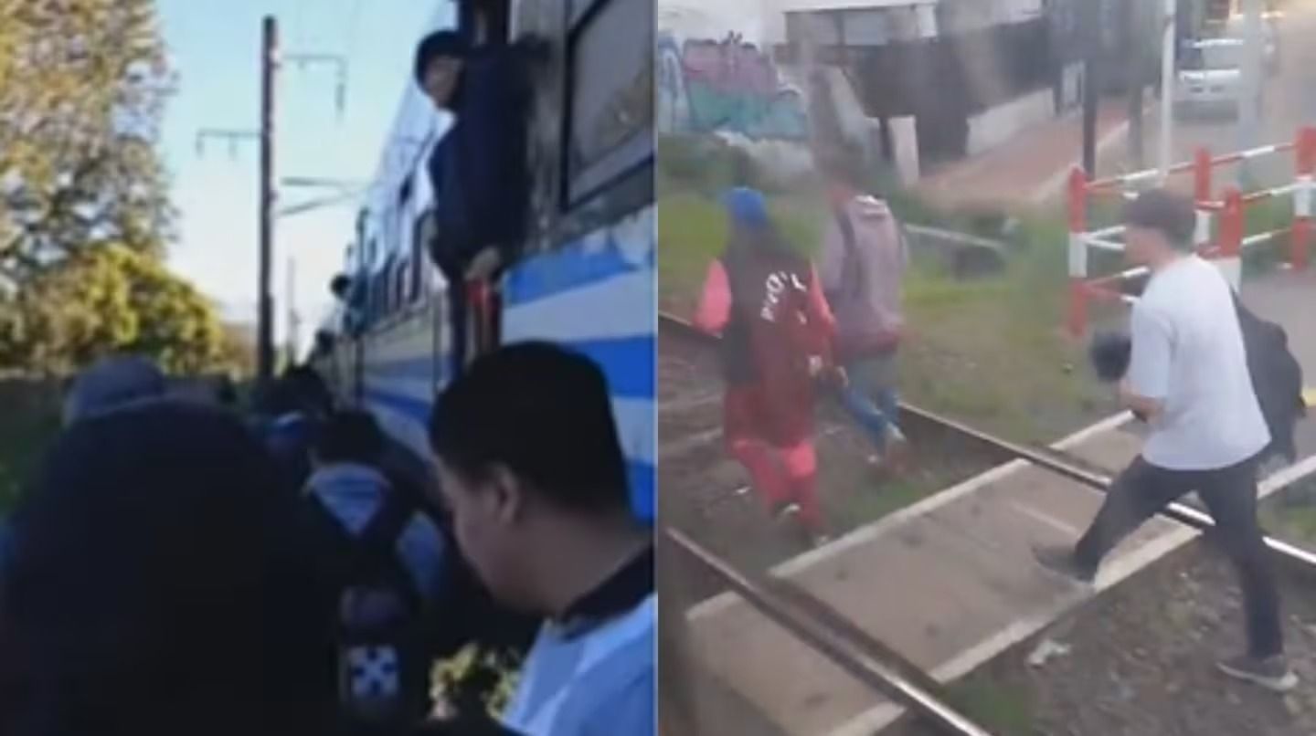 Los trenes del AMBA circulan a 30 km/h por protesta gremial: caos en las estaciones y pasajeros caminando por las vías