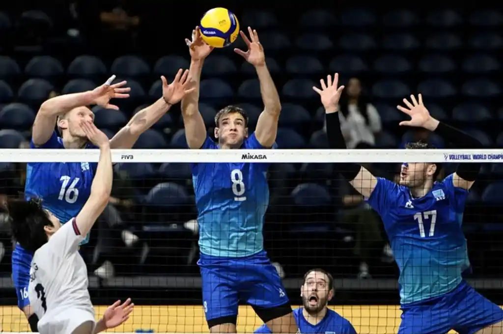 Argentina, muy cerca de la clasificación en el Mundial de Vóley.
Fotografía: Agencia Noticias Argentinas / redes