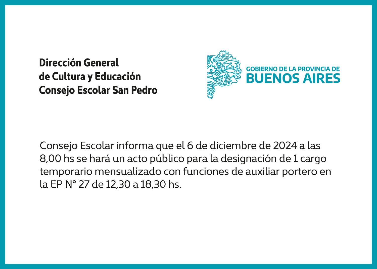 Consejo Escolar - Designación de cargo