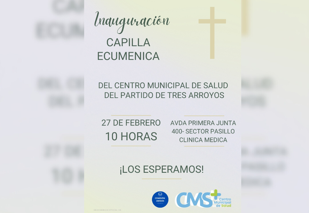 Hoy inauguran la Capilla Ecuménica en el Hospital
