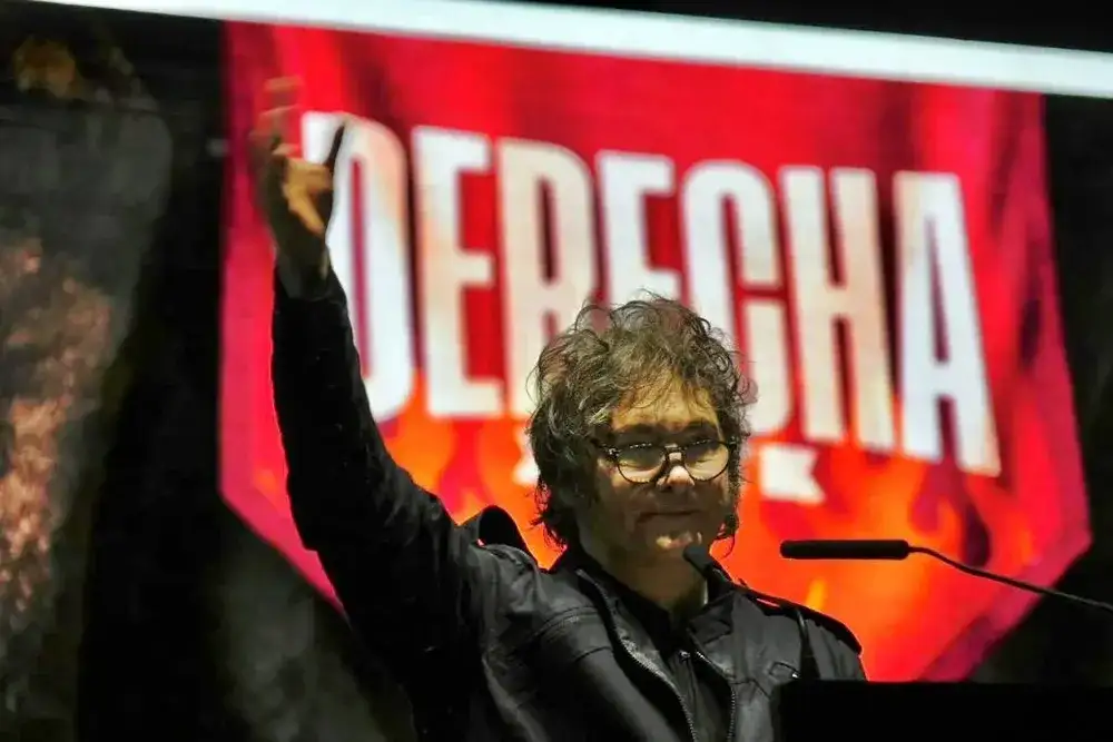 Milei encabezó el acto de la Derecha Fest en Mar del Plata. (Foto: La Capital)