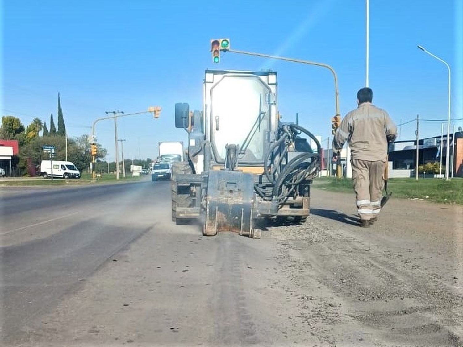 Vialidad Nacional trabaja sobre la RN 11 en San Justo