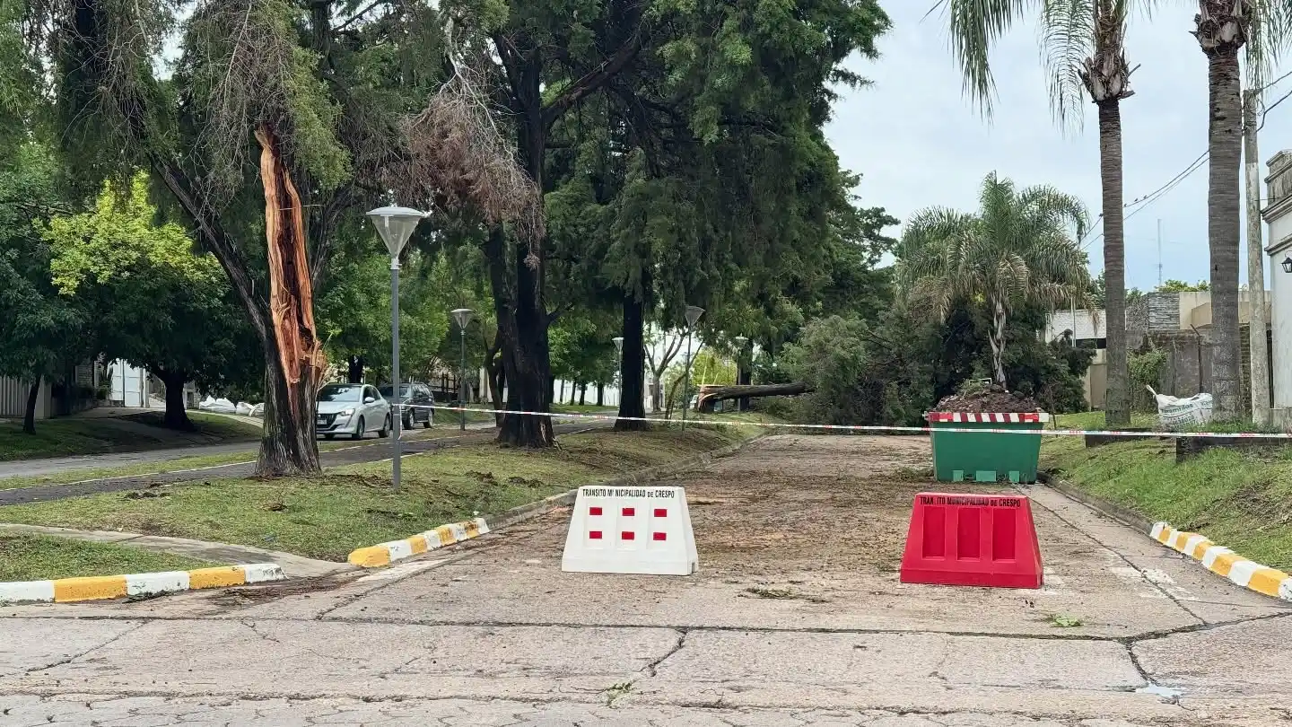 Un fuerte temporal causó graves daños en Crespo