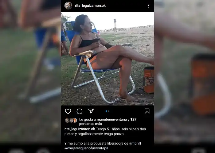 Rita Leguizamón se unió a la campaña “Hermana, soltá la panza” de Mujeres que no fueron tapa
