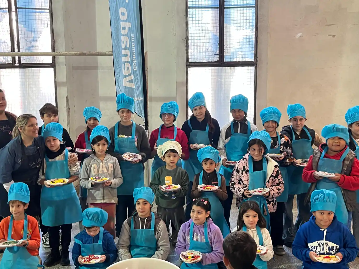 Los niños formaron parte del curso de pastelería.
