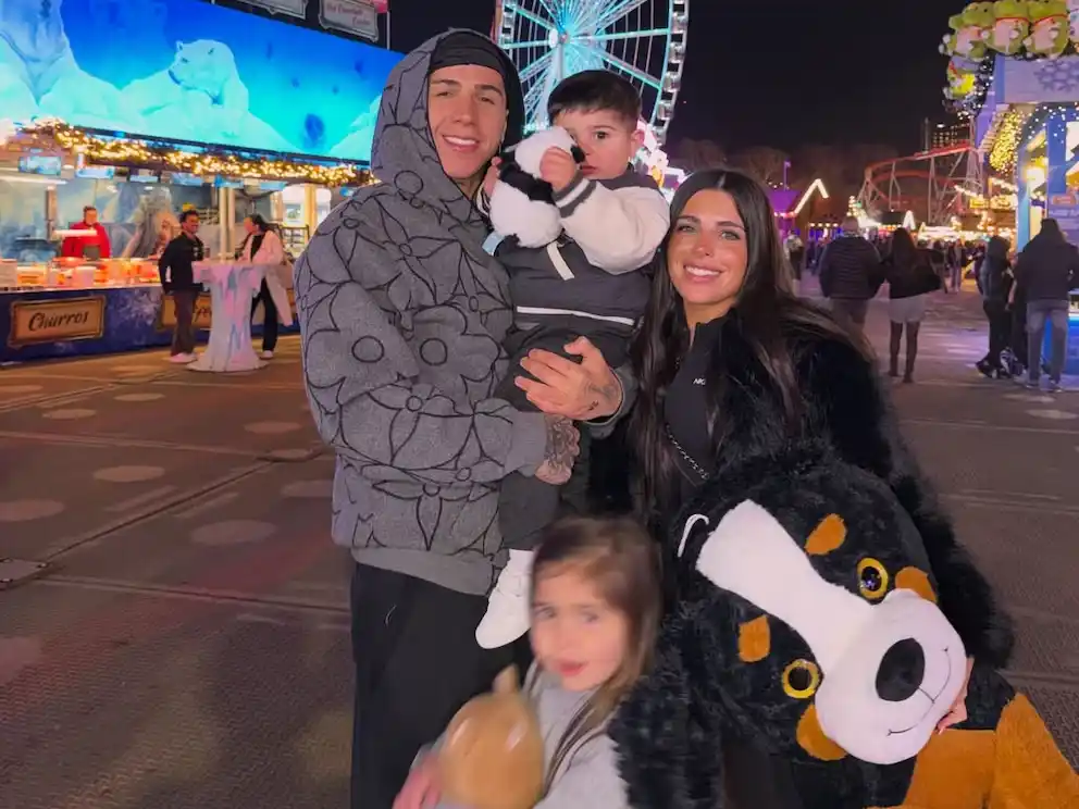 Valentina Cervantes mostró su Navidad en Londres junto a Enzo Fernández y sus hijos