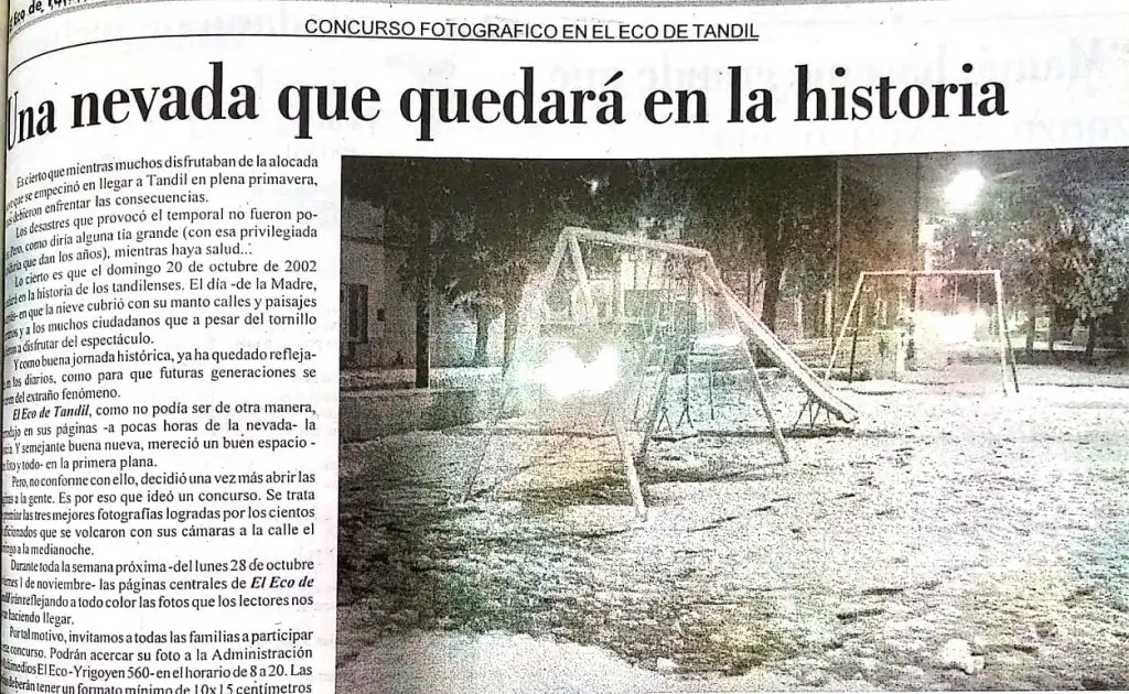 ¡Qué frío! Las bajas temperaturas y el recuerdo de octubre de 2002, cuando nevó en Tandil