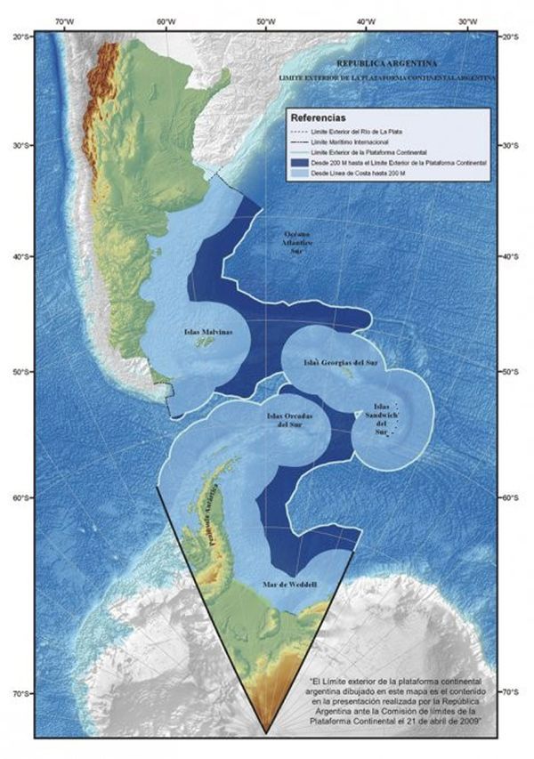 La ONU confirmó la ampliación de la Plataforma Continental Argentina