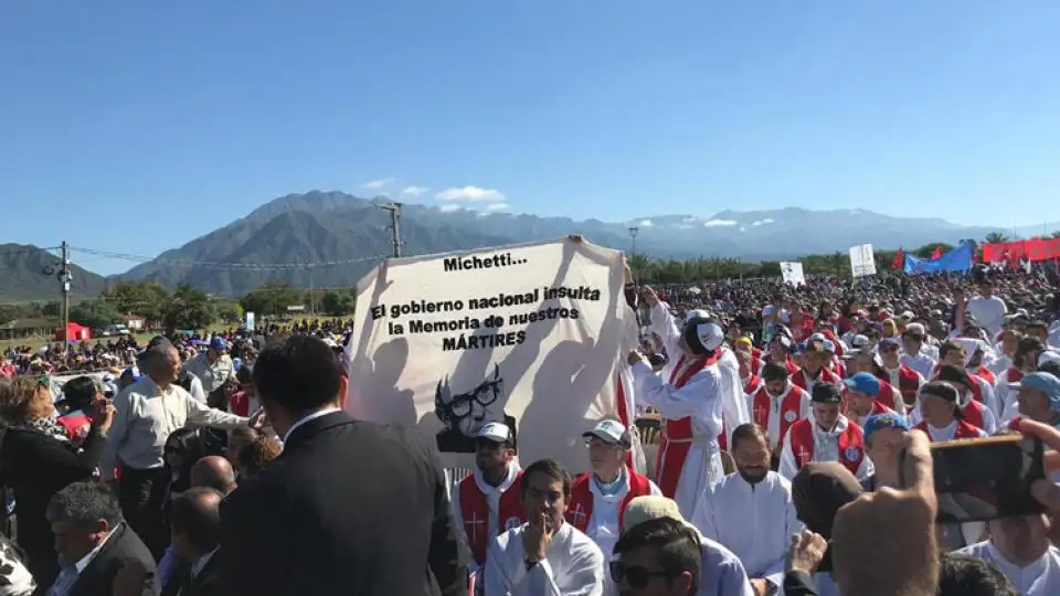 Reclamo a Nación en el acto por Angelelli