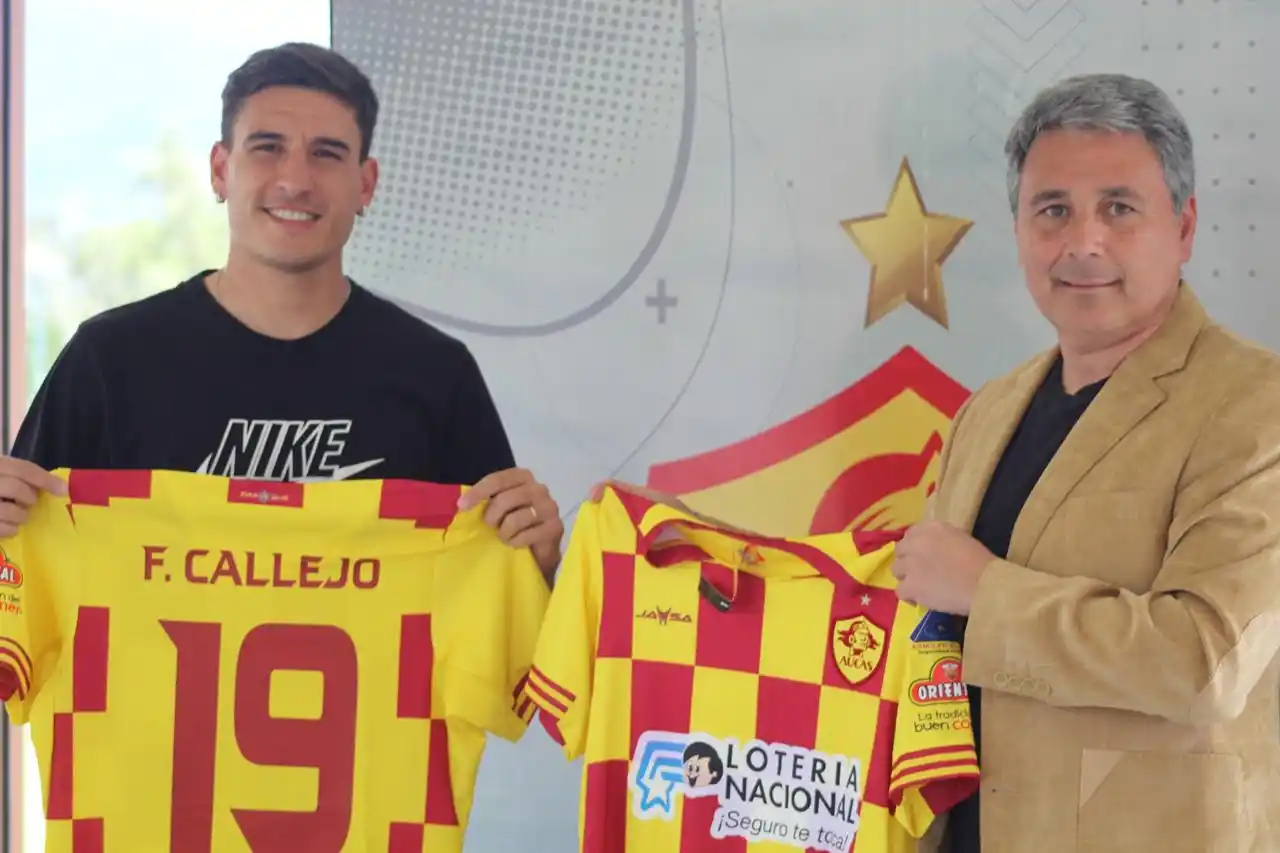 Callejo y su representante, Heber Marchioni.