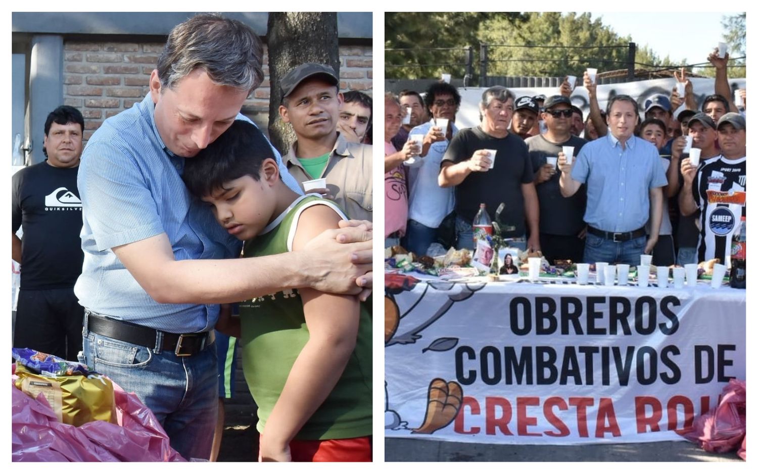 Echeverría: Gray comenzó el año brindando junto a trabajadores despedidos de Cresta Roja