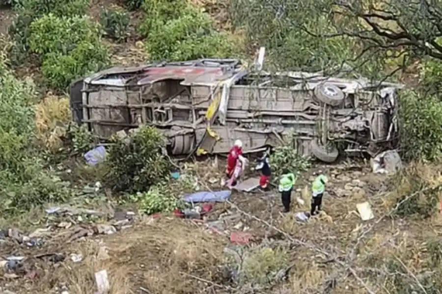 Murieron 25 personas al accidentarse un micro en Perú