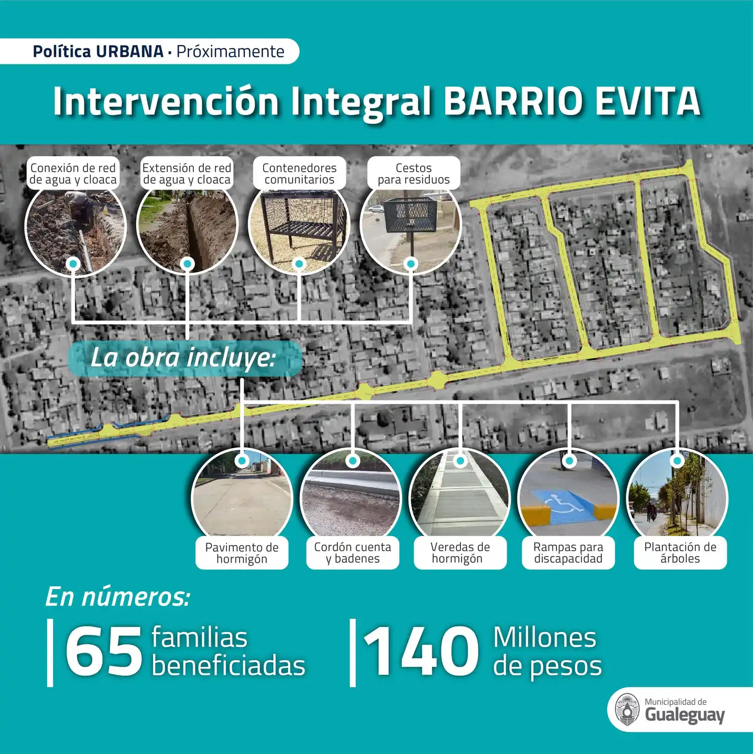 Barrio Plan Evita: realizarán obras para incluirlo en la trama urbana