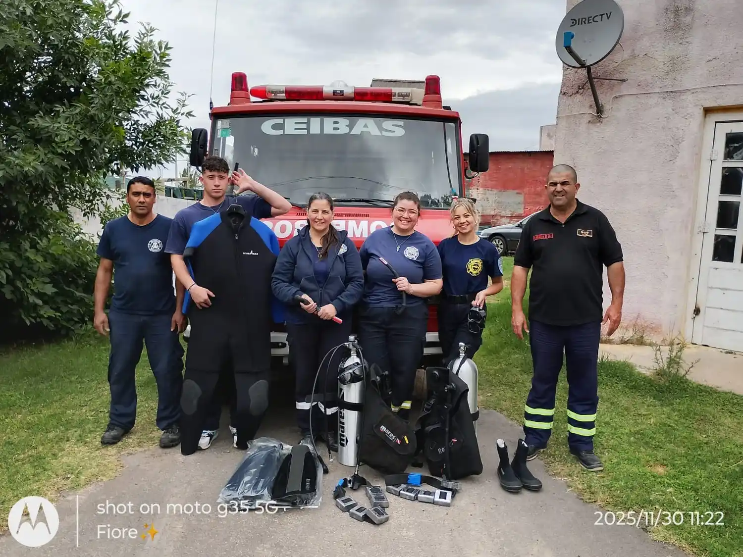 Bomberos Voluntarios de Ceibas recibieron una donación para equipar la brigada de buzos