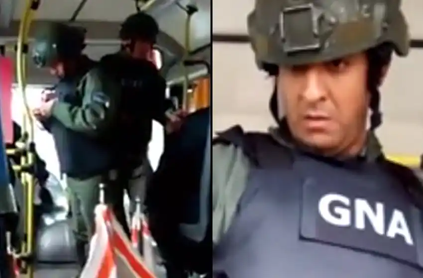 Gendarmes les pidieron el DNI a los pasajeros de un colectivo y el video se viralizó