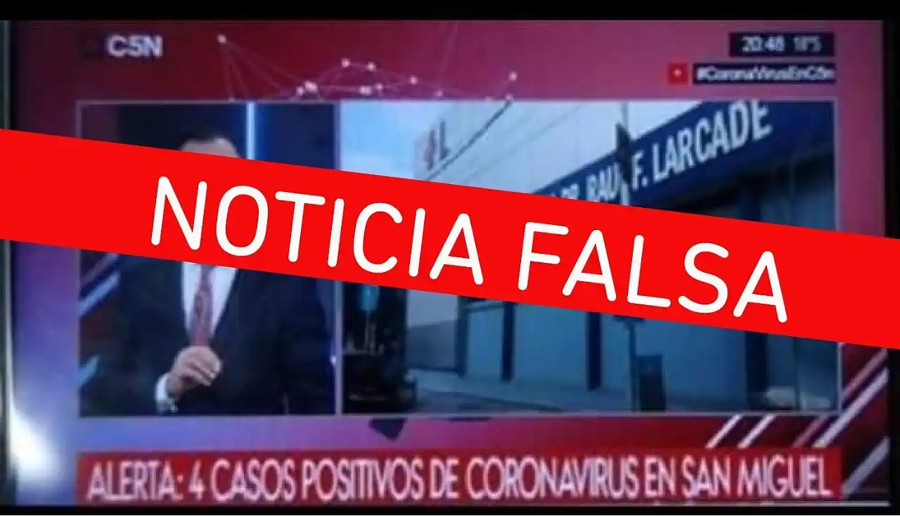 Fake News: Es falsa la placa que confirma casos de coronavirus en San Miguel