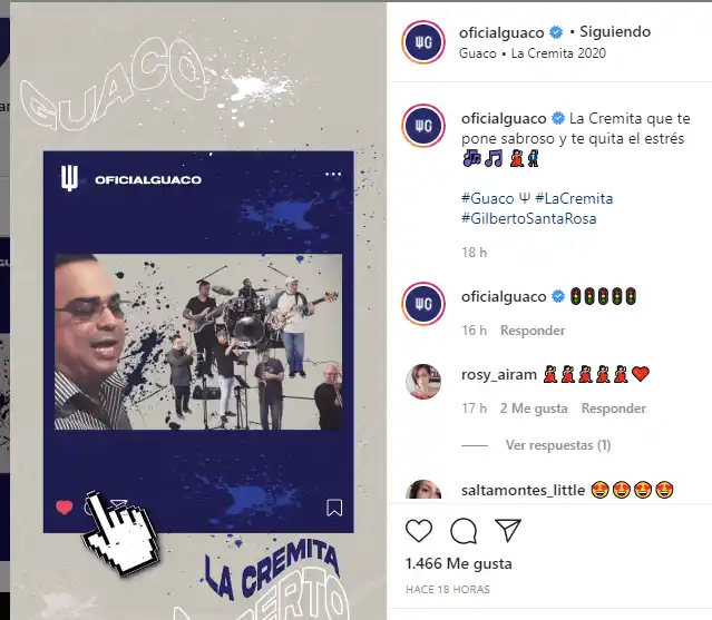"La cremita" reúne nuevamente a los artistas. Foto: Instagram