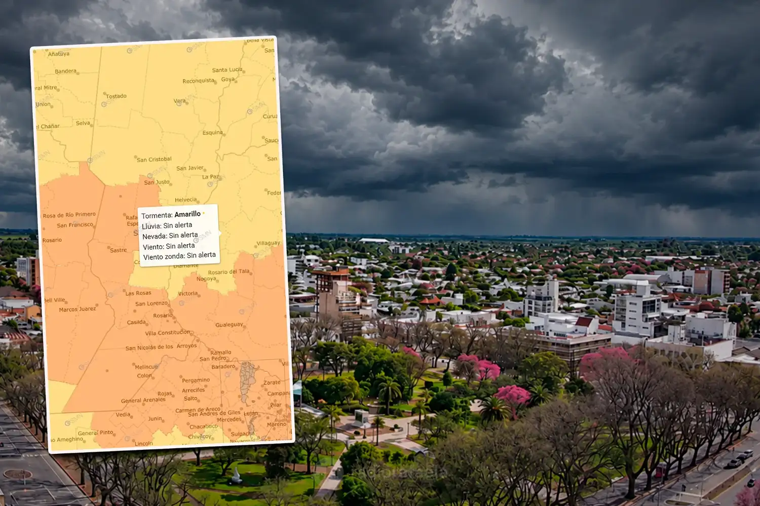 Rafaela bajo alerta naranja: se esperan tormentas severas y caída de granizo para las próximas horas