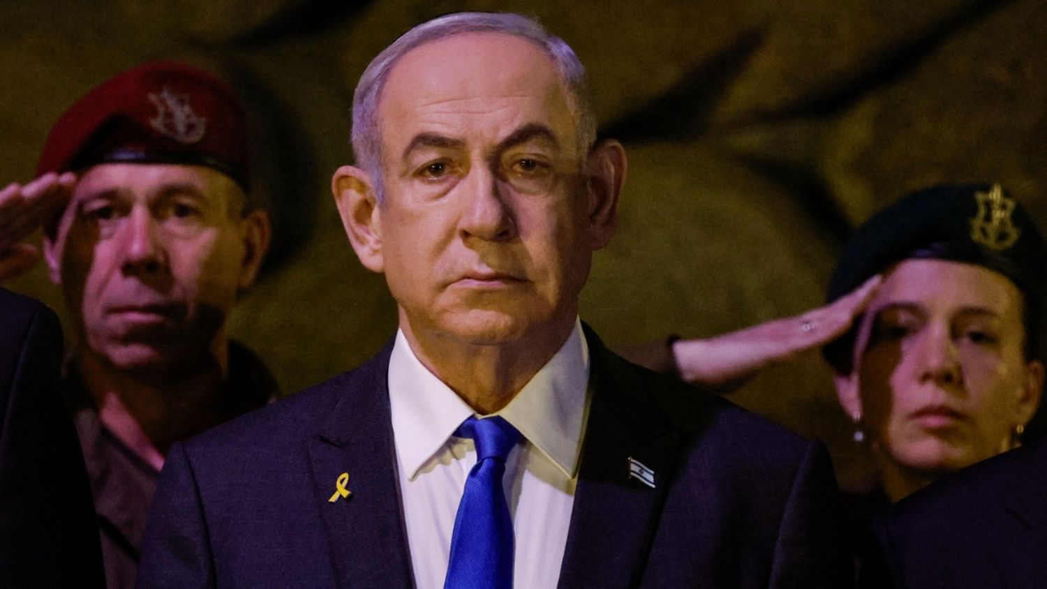 Israeli Prime Minister Benjamin Netanyahu attends a ceremony