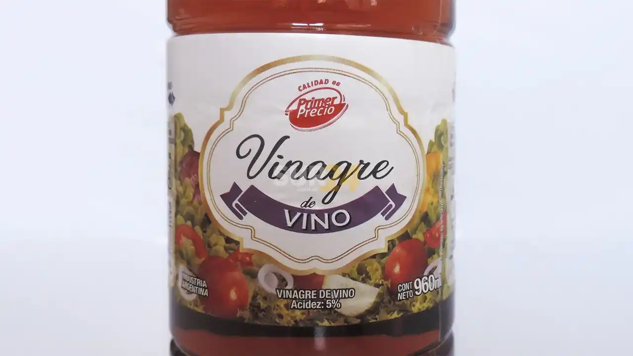 Alerta alimentaria por vinagre de vino marca Calidad es primer precio