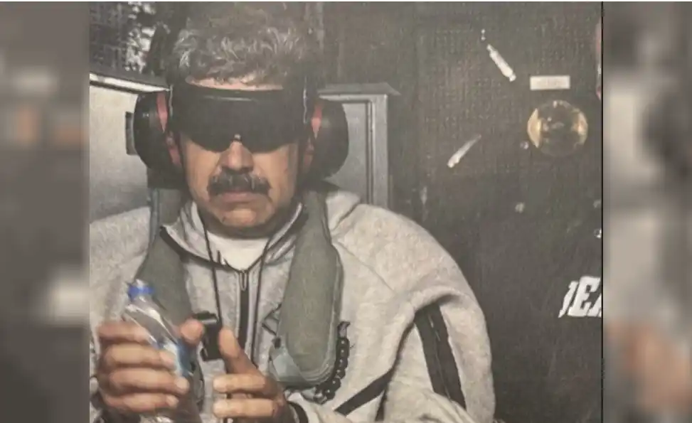 Maduro ataviado con el conjunto Nike que usan raperos como Central Cee, estrellas del baloncesto como Kevin Durant y equipos de fútbol como el FC Barcelona.