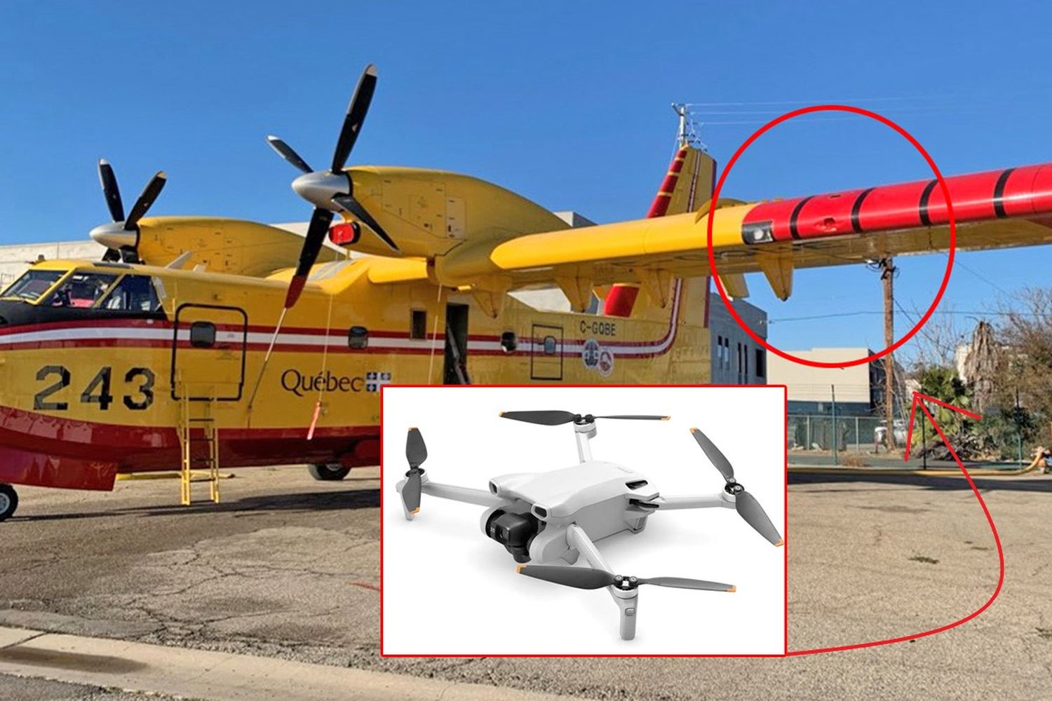 Arrestaron al sujeto que estrelló un dron contra un avión de bomberos en Los Ángeles