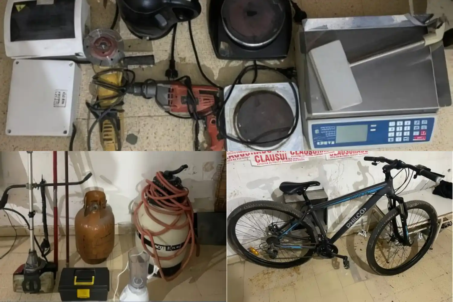 Los elementos secuestrados en el allanamiento.