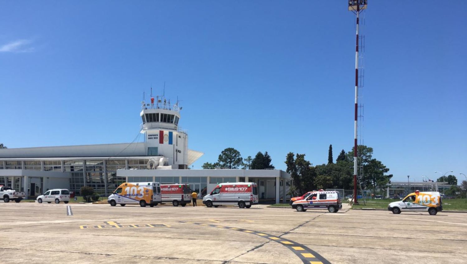 Se realizó un simulacro de accidentes en el Aeropuerto Metropolitano Santa Fe
